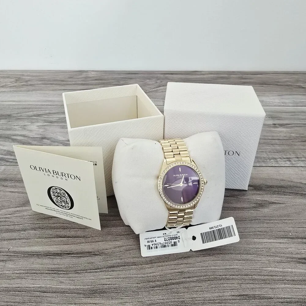 Olivia Burton Women's Bejewelled Le Gold Tone Stainless Steel Bracelet Watch